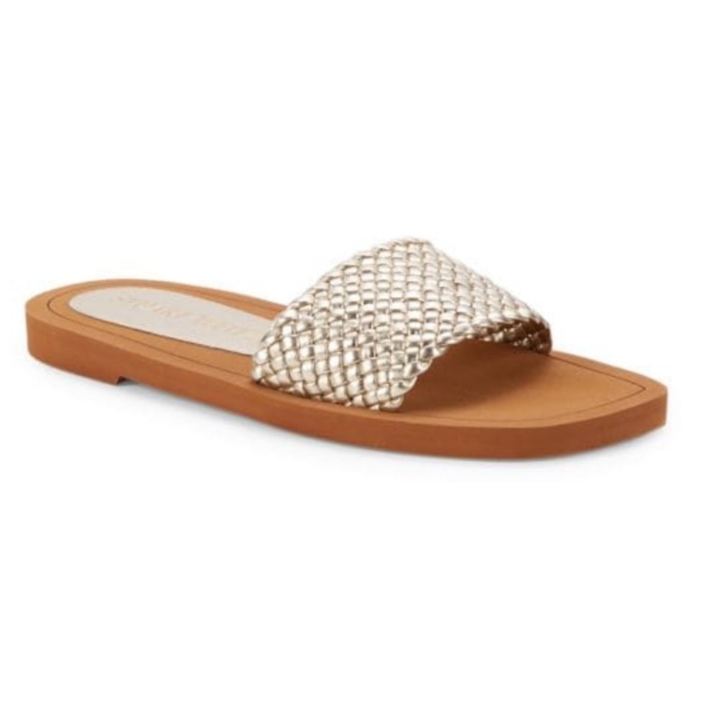 Stuart Weitzman Woven Slide Sandals